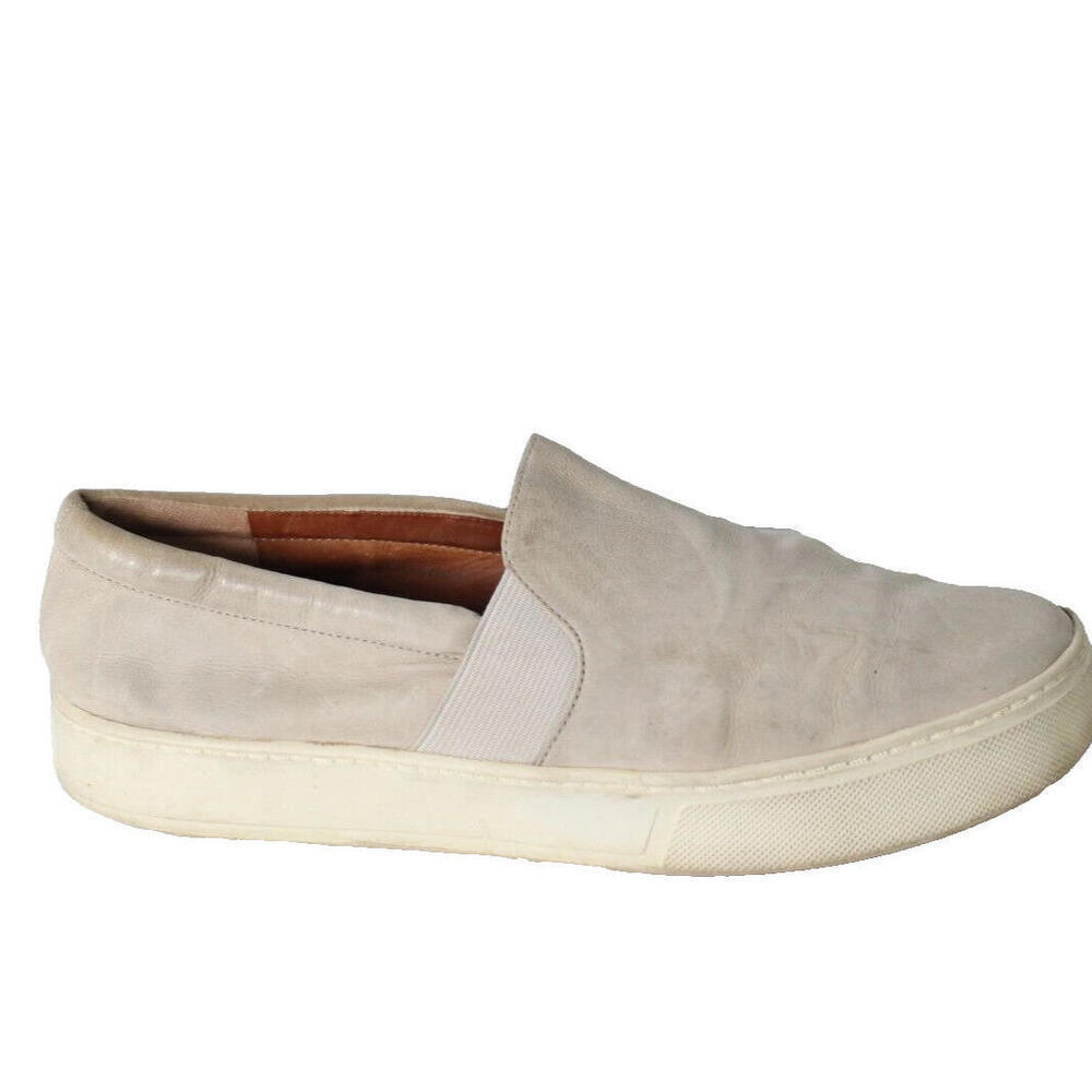 Vince Women's US6.5 Gray  Sneakers Slip-On Flat Shoes Solid Low Top Leather